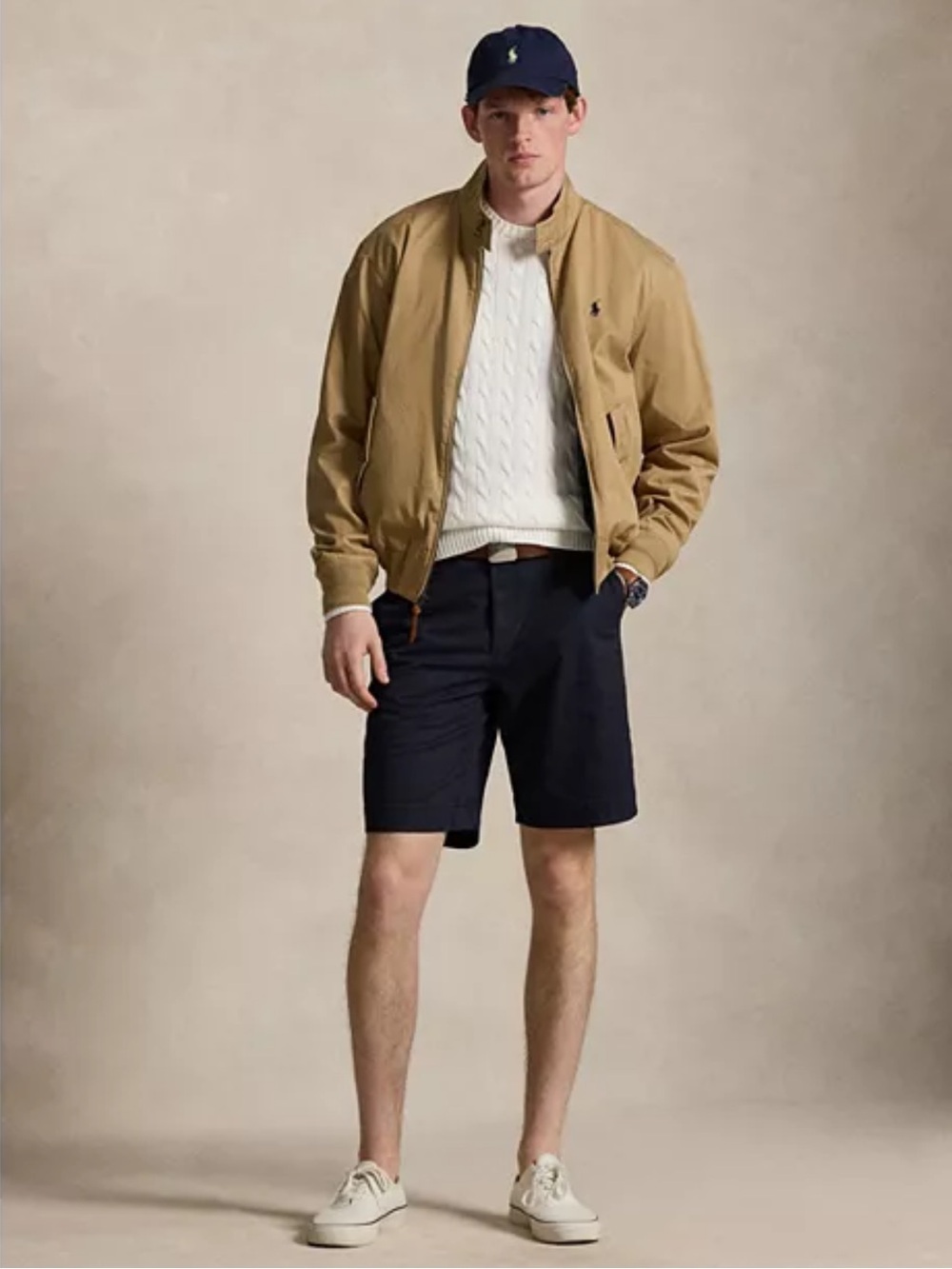 Polo Ralph Lauren Performance Stretch Black Flat-Front Cotton Shorts Size 34 9”